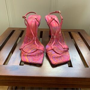 Nine West Pink Strappy Heels with Ankle Straps